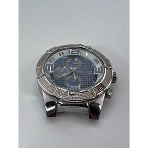 Techno Com KC Mens Chronograph Watch Stainless Steel‎ Rhinestone Accents NO BAND